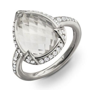 Monica Rich Kosann White Sapphire Pave Border Ring